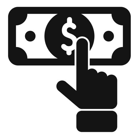 Touch money cash help icon simple vector. Company finance. Social deal onlineのイラスト素材