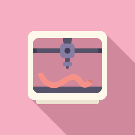 3d printer icon flat vector. Bioprinting organ. Machine science futureのイラスト素材