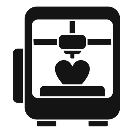 Heart bioprinting icon simple vector. Monitor science. Medica future dnaのイラスト素材