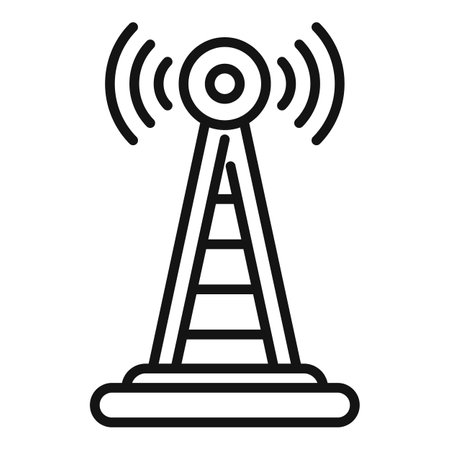 Tower road sensor icon outline vector. System control. Drive smart stopのイラスト素材