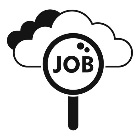 Job find cloud icon simple vector. Candidate glass. Search online workのイラスト素材