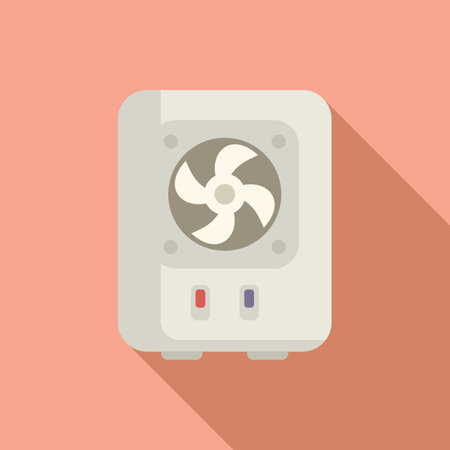 Broken fan unit icon flat vector. Air conditioner repair. Service at homeのイラスト素材