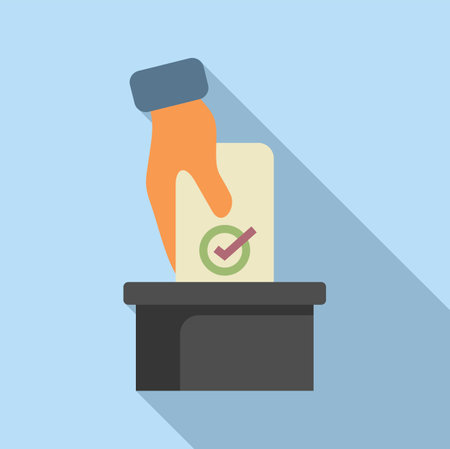 Ballot box candidate icon flat vector. Cv career time. Professional peopleのイラスト素材