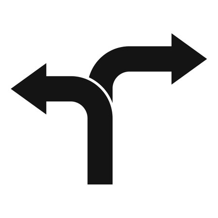 Choice road icon simple vector. Business ambiguity. Index report gridのイラスト素材