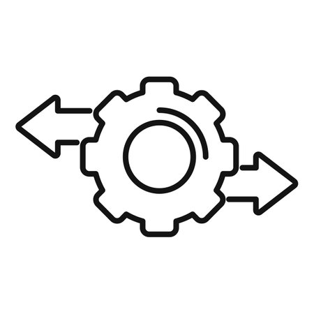 Gear choice icon outline vector. Ambiguity brain block. Compact figureのイラスト素材