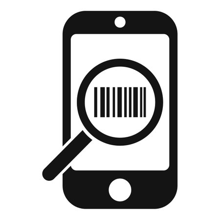 Cellular device quick icon simple vector. Scan smart bar. Space digitalのイラスト素材