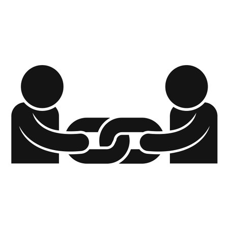 Chain friendship icon simple vector. Charity love. Care support shakeのイラスト素材