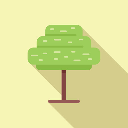 Cute trimmed tree icon flat vector. Working garden equipment. Machinery serviceのイラスト素材
