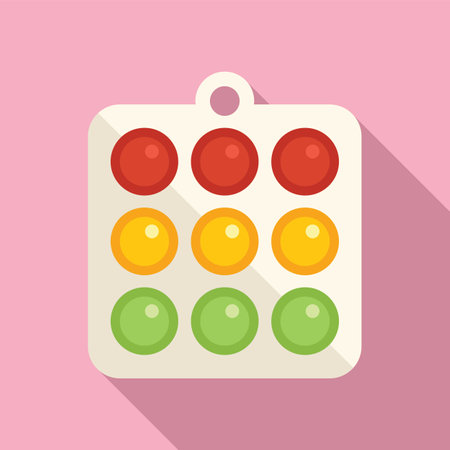 Square pop it toy icon flat vector. Antistress children game. Hand pushのイラスト素材