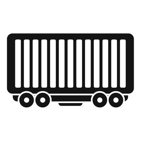Train cargo wagon icon simple vector. Fast ship box. Free commerceのイラスト素材