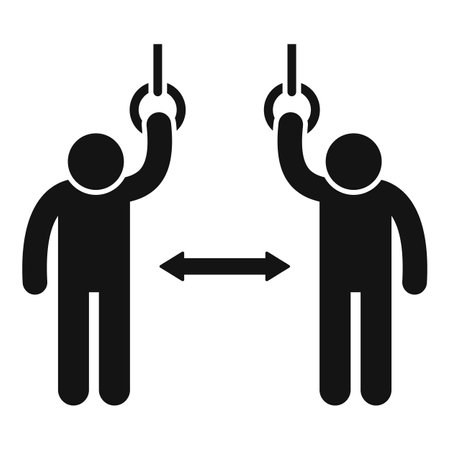 Crowd social distance icon simple vector. Surface door. People preventionのイラスト素材