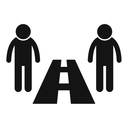 Avoid walk road distance icon simple vector. Home precaution. Stop health riskのイラスト素材