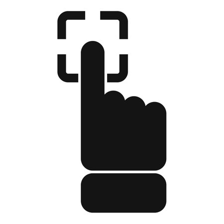 Touch finger support icon simple vector. Recognition voice. Face audio printのイラスト素材