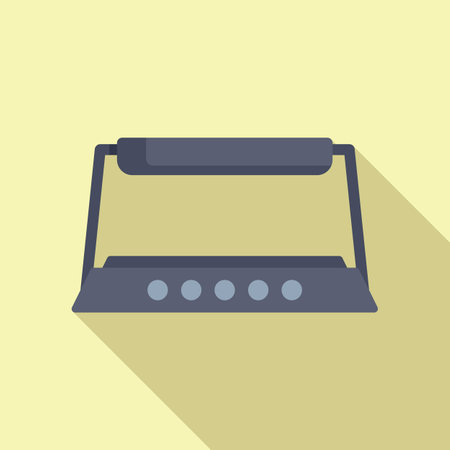 Social hologram platform icon flat vector. Cinema visual display. Media personのイラスト素材