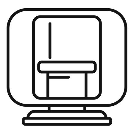 Social glass media person icon outline vector. Device display cinema. Projection futuristicのイラスト素材
