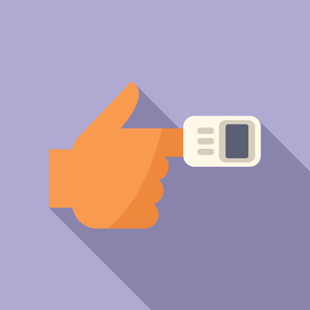 Test blood finger pressure icon flat vector. Scan mri. Lab clinic patientのイラスト素材