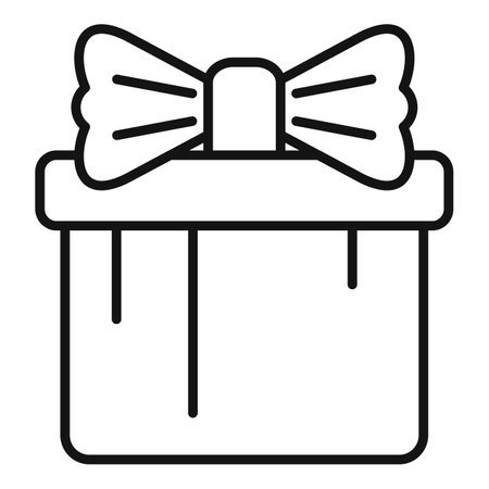 Ribbon gift box icon outline vector. Shop delivery offer. Luxury party parcelのイラスト素材