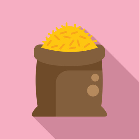 Sack field wheat icon flat vector. Farm harvest rural. Element country natureのイラスト素材