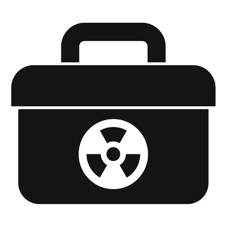 Radiation lab box icon simple vector. Research scientist. Medicine test solitaryのイラスト素材
