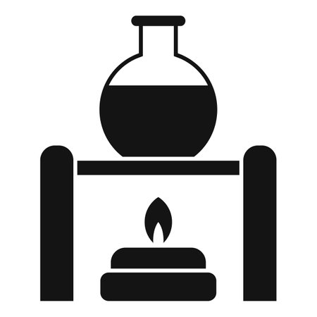 Burning chemical pot icon simple vector. Tube biology. Quality material studyのイラスト素材