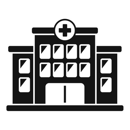 Hospital building icon simple vector. Scan machine person. Radiology scanのイラスト素材