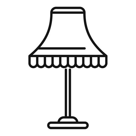 Lifestyle torcher icon outline vector. Ceiling energy room. Lamp stand led lightのイラスト素材