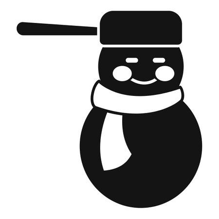 Happy smile snowman icon simple vector. Emotion cute figure. Tall pack beanieのイラスト素材