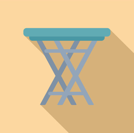 Ice fishing backless chair icon flat vector. Sport polar activity. Festival natureのイラスト素材