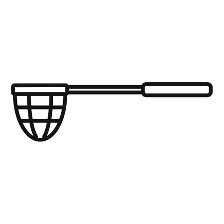 Net fish catcher icon outline vector. Camping activity. Ice fishing seasonのイラスト素材