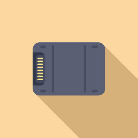 Gigabyte data icon flat vector. Big disk device. Cloud usb shutter solidのイラスト素材