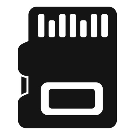 Micro sd storage icon simple vector. Storage digital. Shutter solid state ssdのイラスト素材