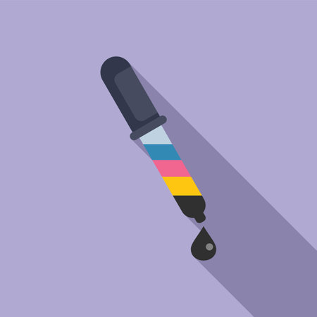 Dropper ink icon flat vector. Cartridge eco colored. Machine gadgetのイラスト素材