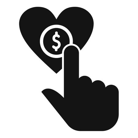 Love donation heart icon simple vector. Finance profit. Share solitary team styleのイラスト素材