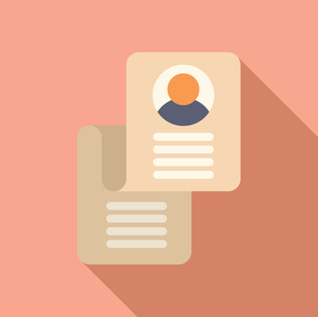 Long paper registration icon flat vector. New account member. Online code deviceのイラスト素材