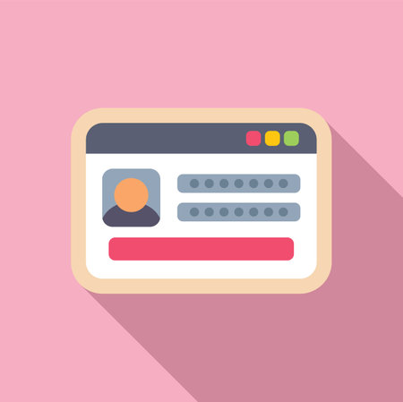 New login device icon flat vector. Form register sign. Digital step data codeのイラスト素材