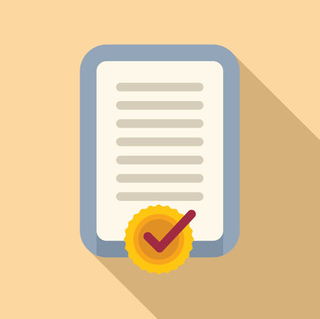 Approved list registration icon flat vector. Business digital bank. Factor two voteのイラスト素材