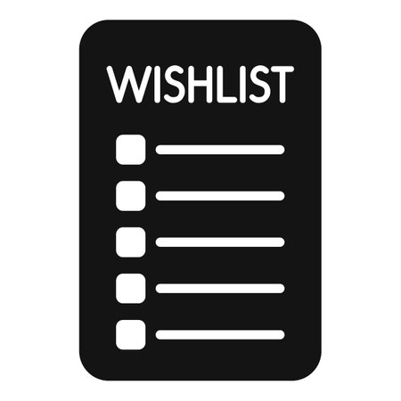 Paper wish list icon simple vector. Key desire items. Mark positive shopのイラスト素材