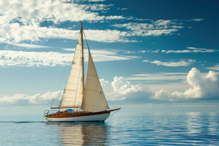 Adult sailing boat. Travel holiday. Generate Aiの素材