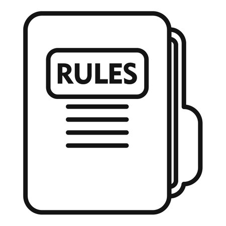 Folder legal rules icon outline vector. Regulated products. Policy avoid searchのイラスト素材