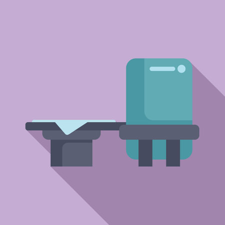 Monitor diagnostic device icon flat vector. Scan xray medical. Computer clinicのイラスト素材
