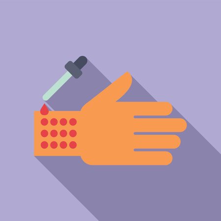 Test blood dropper icon flat vector. Gluten intolerance. Food organic diseaseのイラスト素材
