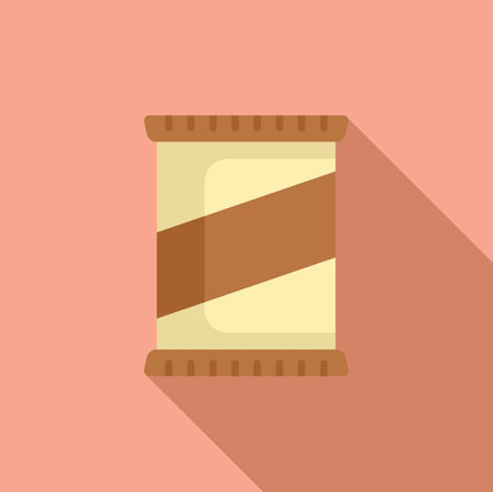 Nutty package icon flat vector. Fast food snack. Bag pack packageのイラスト素材