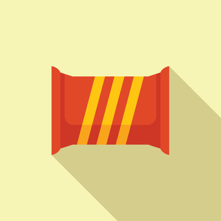 Sweet crunch food icon flat vector. Meal package. Crisp box shopのイラスト素材