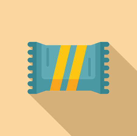 Cold cereal snack icon flat vector. Sack food product. Fast food vending machineのイラスト素材