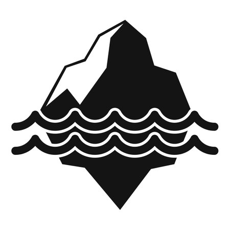 Iceberg melting problem icon simple vector. Climate change. Ocean eco effectのイラスト素材
