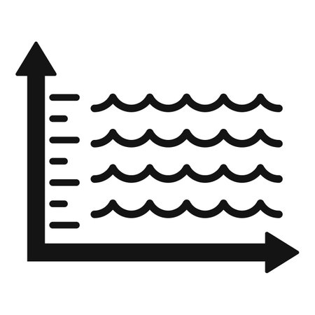 Sea level rise graphic icon simple vector. Climate disaster. Coast city riskのイラスト素材