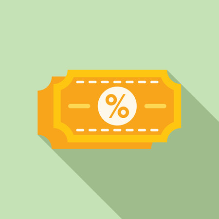 Discount card icon flat vector. Online store sale. Customer refund cash creditのイラスト素材