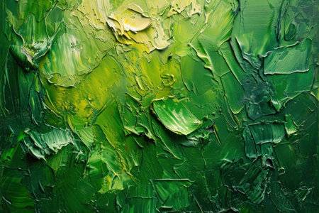 Textured Abstract oil green background. Canvas brush. Generate AIの素材