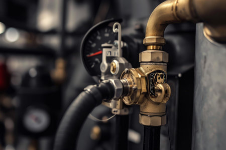 Durable Air compressor regulator pump. Pipe manometer. Generate Aiの素材