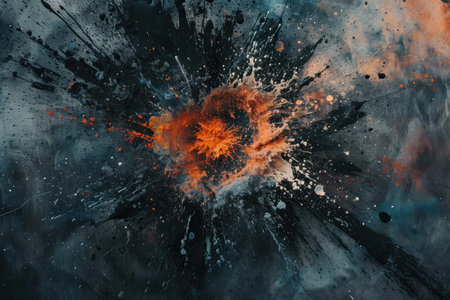 Chaotic Rocks explosion. Dust burst pieces. Generate Aiの素材